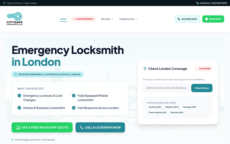 Citysafe Locksmith website